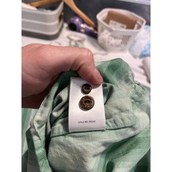 Duck Camp Premium Outdoor Goods Short Sleeve button down Striped Shirt Green 2XL - Picture 5 of 7